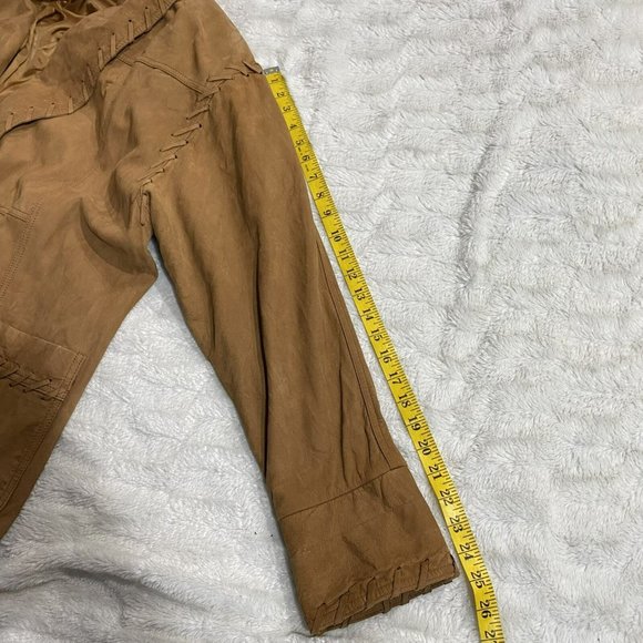 Together Women's Brown Leather Shawl Lapel Single Breasted Blazer Jacket Size L - Picture 9 of 15